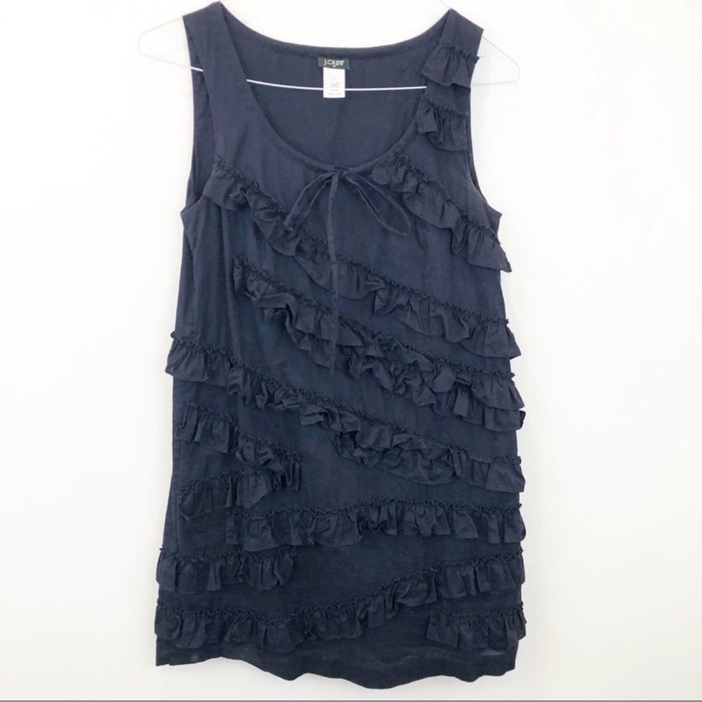J. Crew Navy Ruffle Mini Dress